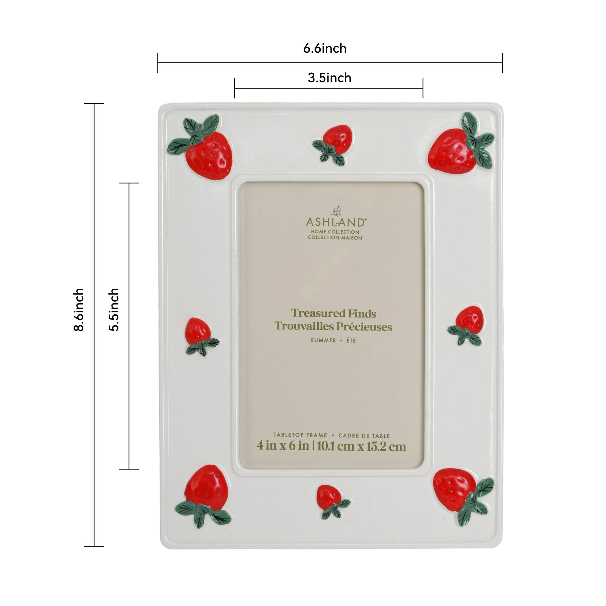 4" x 6" White & Red Strawberries Tabletop Frame, Treasured Finds by Ashland®